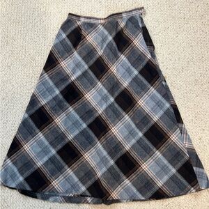 Plaid Wool Skirt